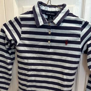 Ralph Lauren Kids Polo with Navy and light blue Stripes